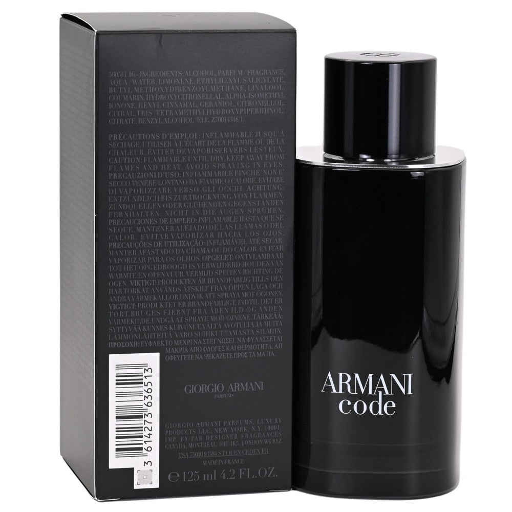 Armani Code (Refillable) by Giorgio Armani Cologne for Men EDT 4.2 oz New In Box