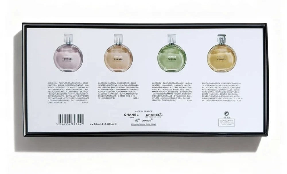 Chanel Chance Gift Set Women’s Perfume 4x30 ML Bottles *Damaged Outer Box*